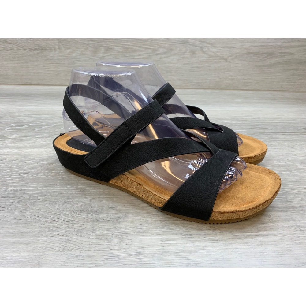 EuroSoft Gianetta Black Strappy Slingback Sandals Women's 8.5 Comfort Shoes